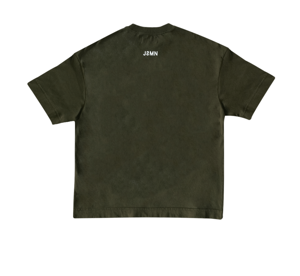 Camiseta POLIZEI Oversized Verde Militar da JSMN